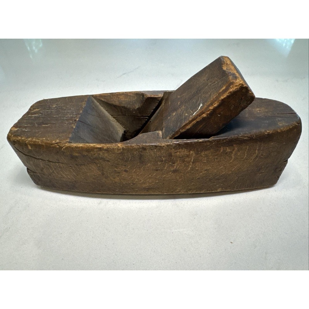Antique Primitive 8" Coffin Compass Woodworking Wood Plane Planer Tool Farmhouse